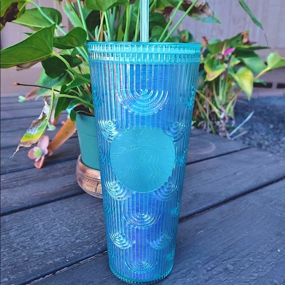 💎🧜‍♀️Starbucks 2022 Teal Mermaid Scale Iridescent Venti Tumbler cold cup💎 - Picture 5 of 6